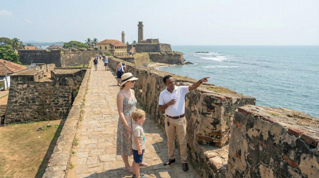 Ranjana(LankaMe's chauffeur) is guiding in Galle Fort