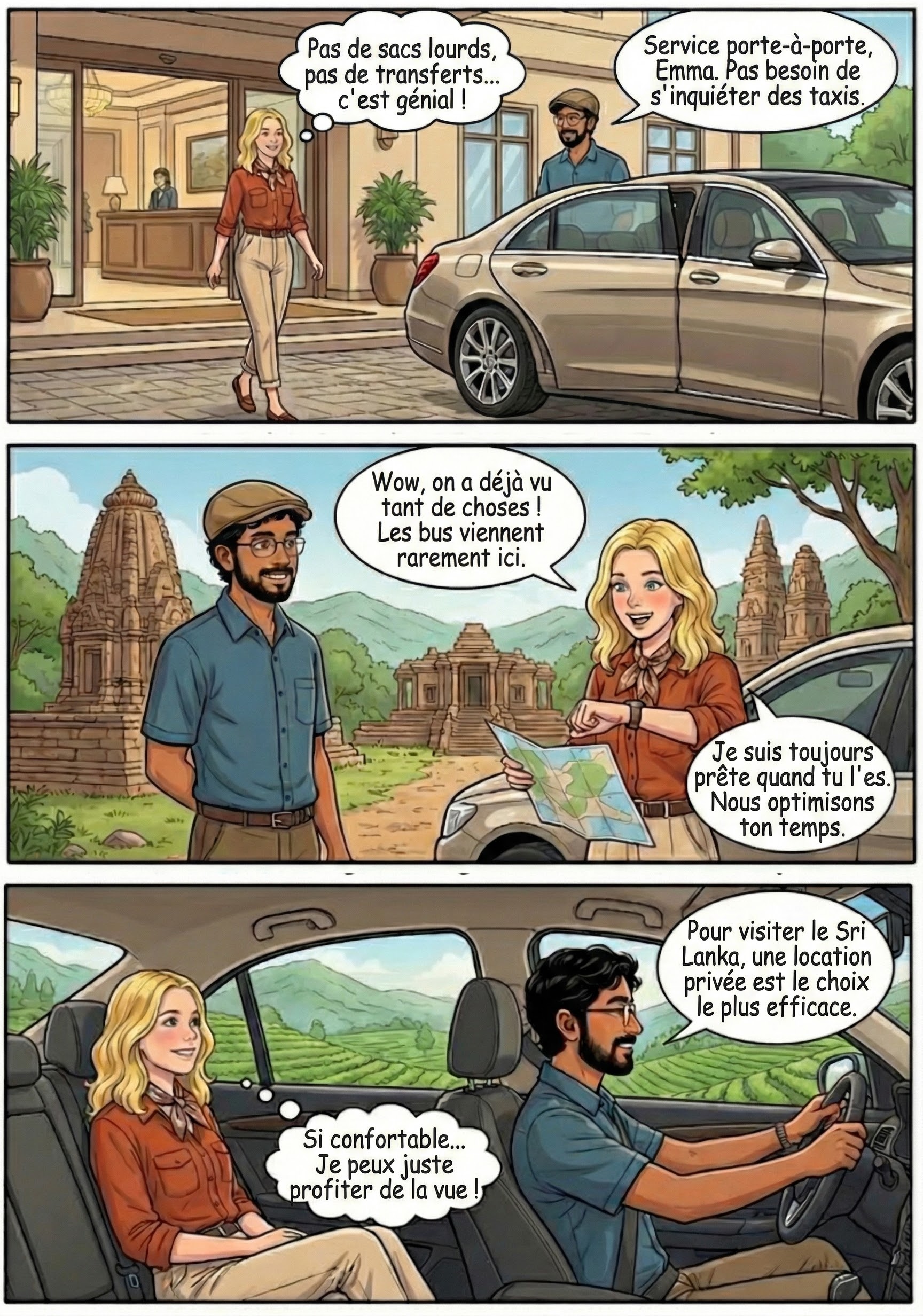 Profitez d'un trajet confortable de porte à porte vers les sites touristiques du Sri Lanka en voiture privée.