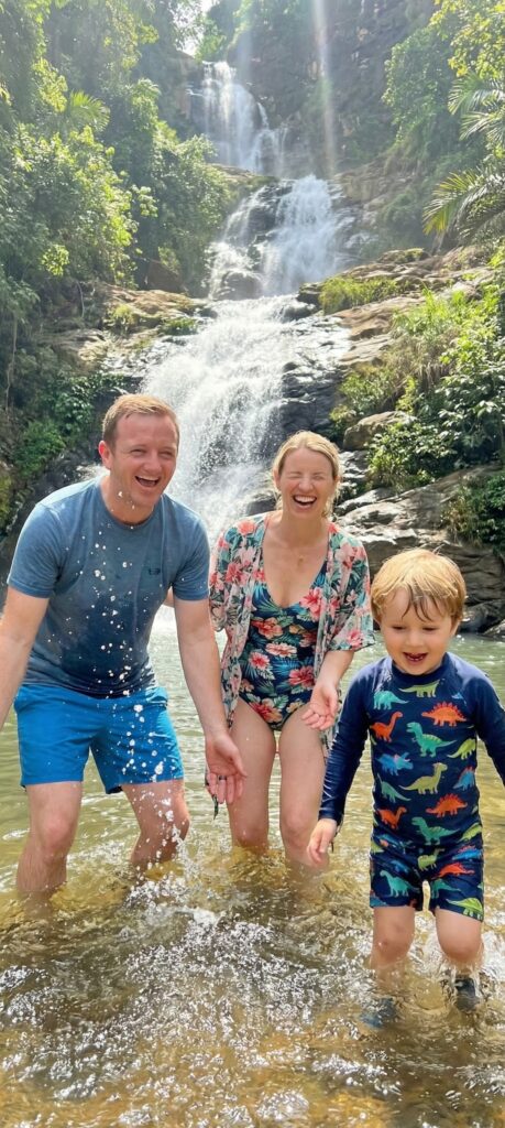 playing in Ravana falls