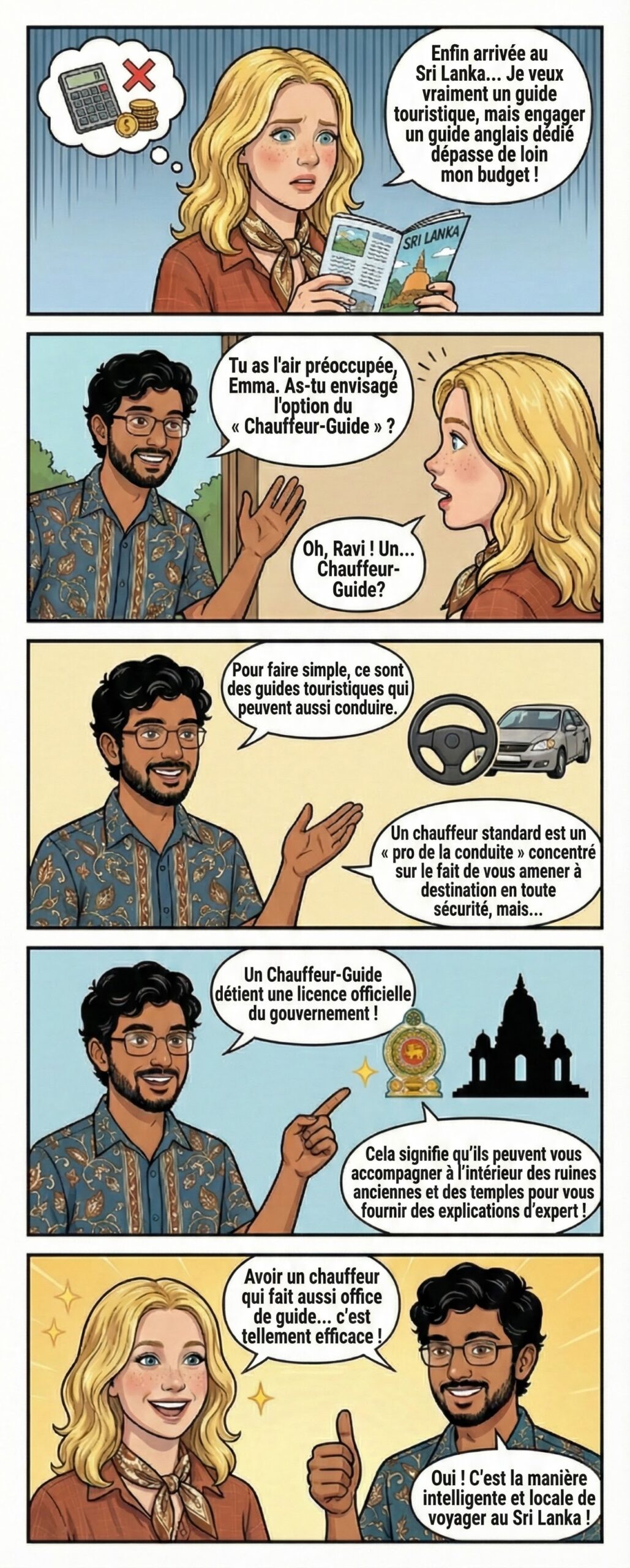 Explication du service de chauffeur-guide disponible avec le forfait Platinum de LankaMe