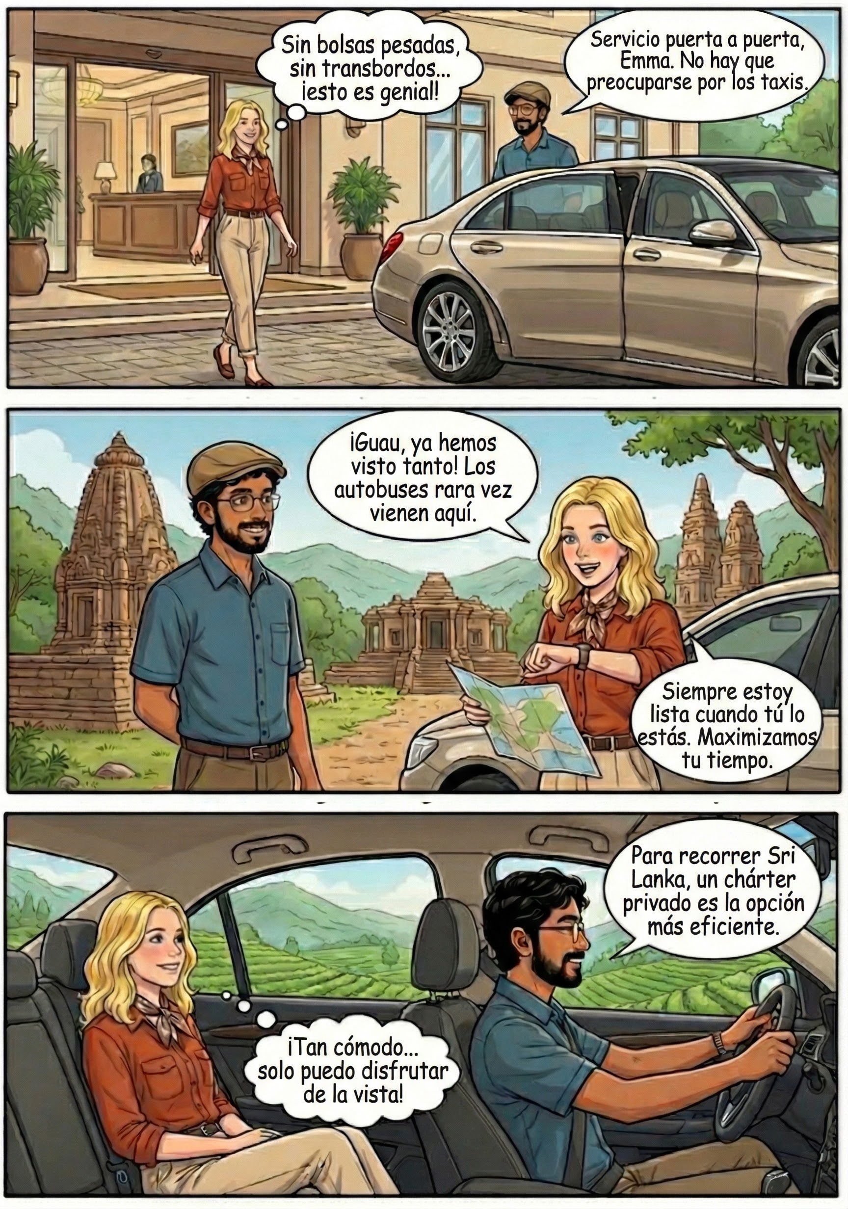 Disfrute de cómodos desplazamientos puerta a puerta a los lugares turísticos de Sri Lanka en coche privado.