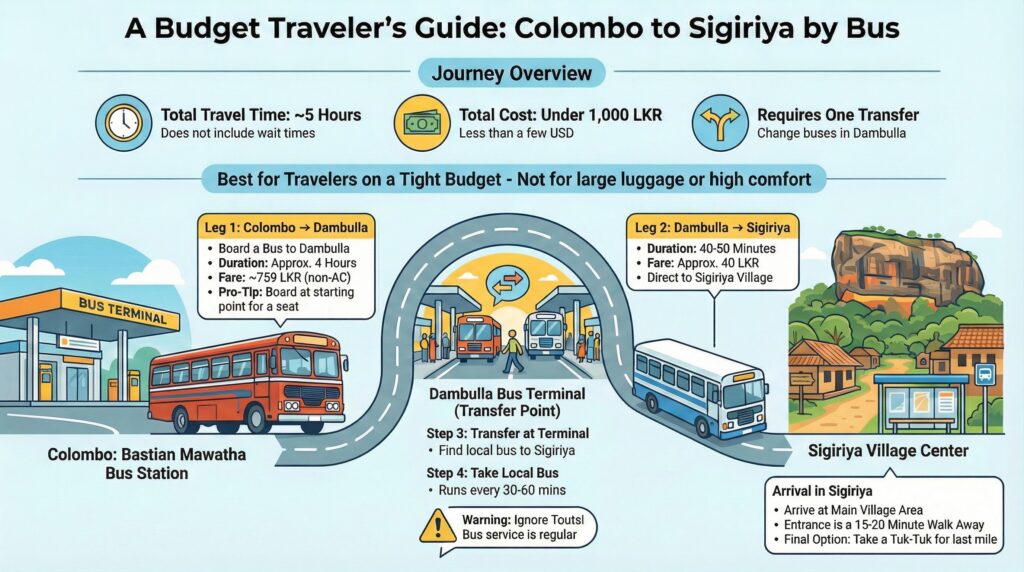 colombo to Sigiriya by bus