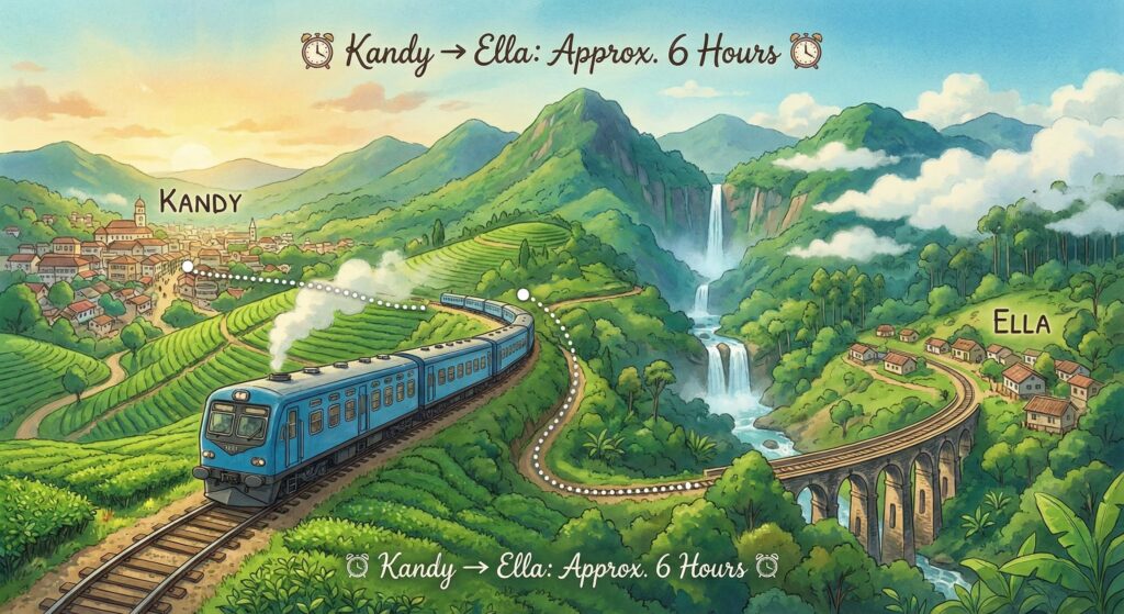from Kandy to Ella for 6 hours