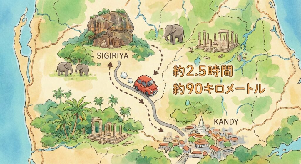 シーギリヤからキャンディの道のり