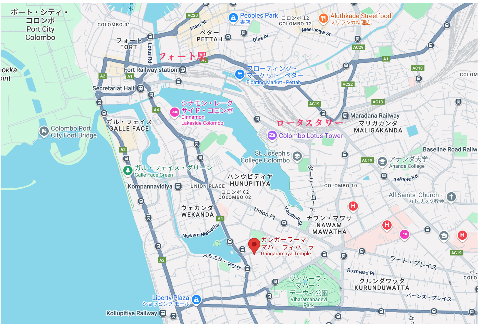 ガンガラーマ寺院の所在