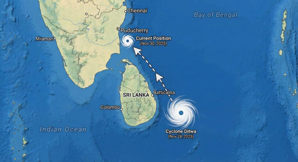 サイクロンは既にスリランカを離脱